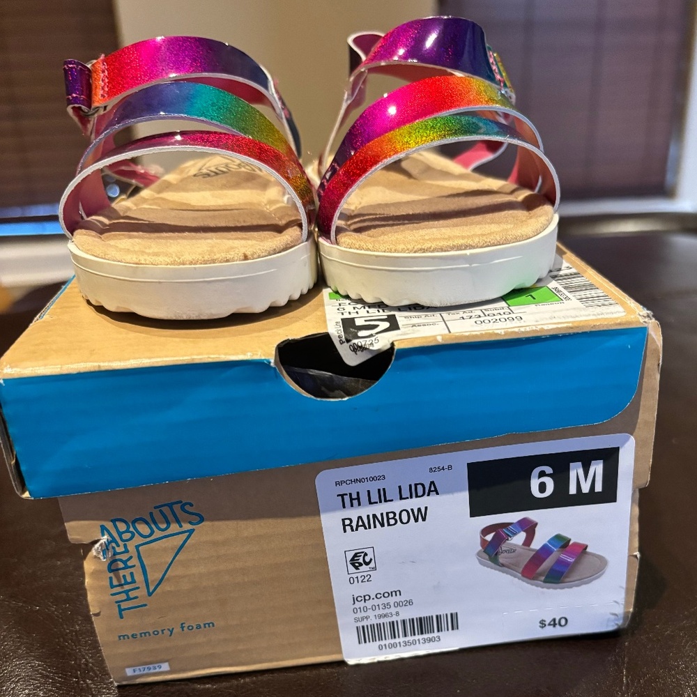 TODDLER THERE ABOUTS RAINBOW LIDA SANDALS SIZE 6